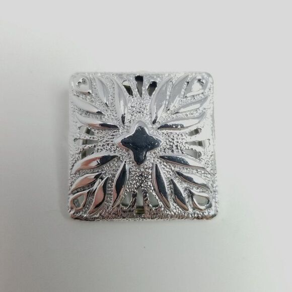 Vintage Square Scarf Clip, Silver Tone Cross Shape Design, Retro Estate - Picture 7 of 7